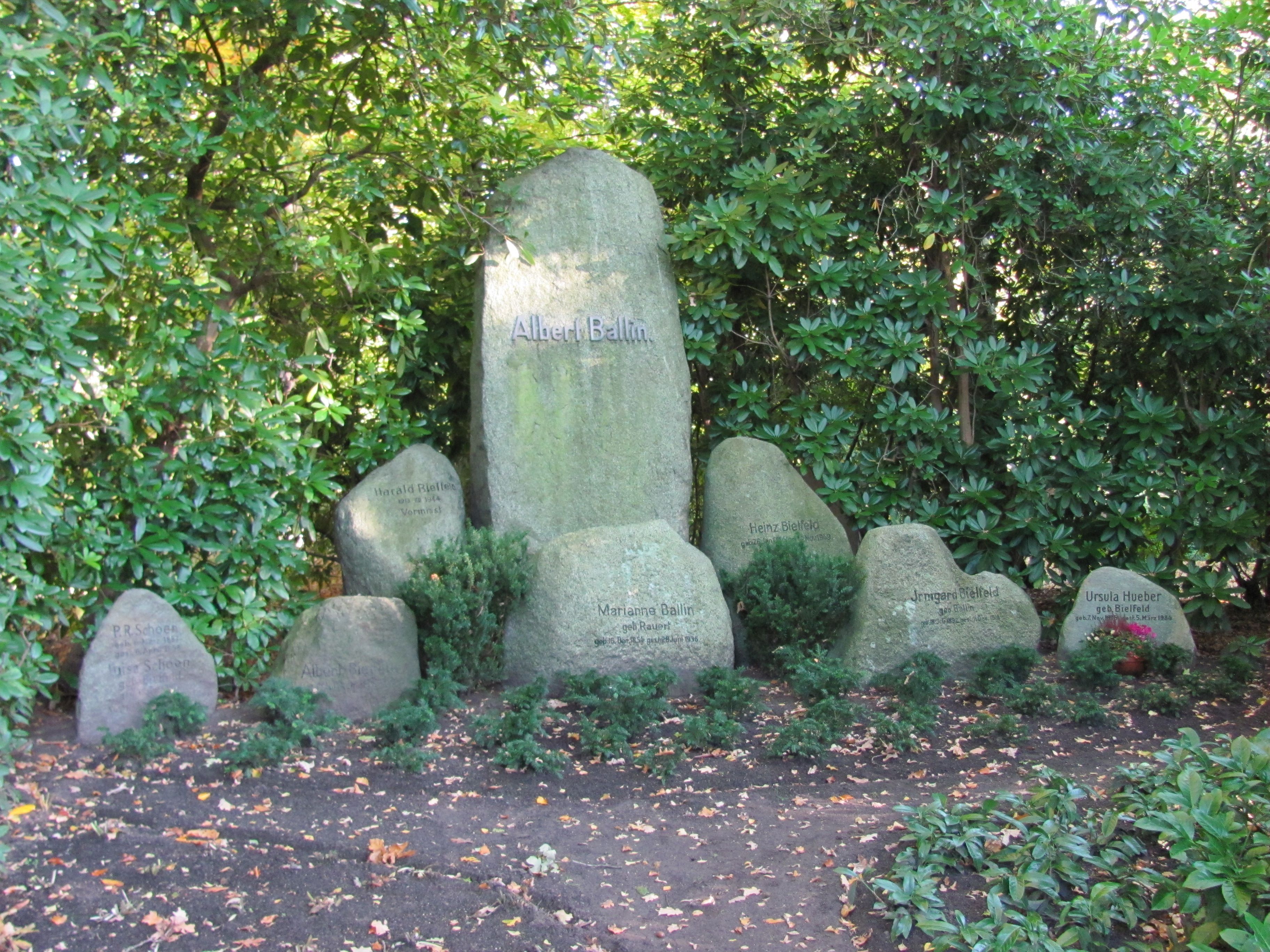 Grabstätte von Albert Ballin auf dem Friedhof Ohlsdorf